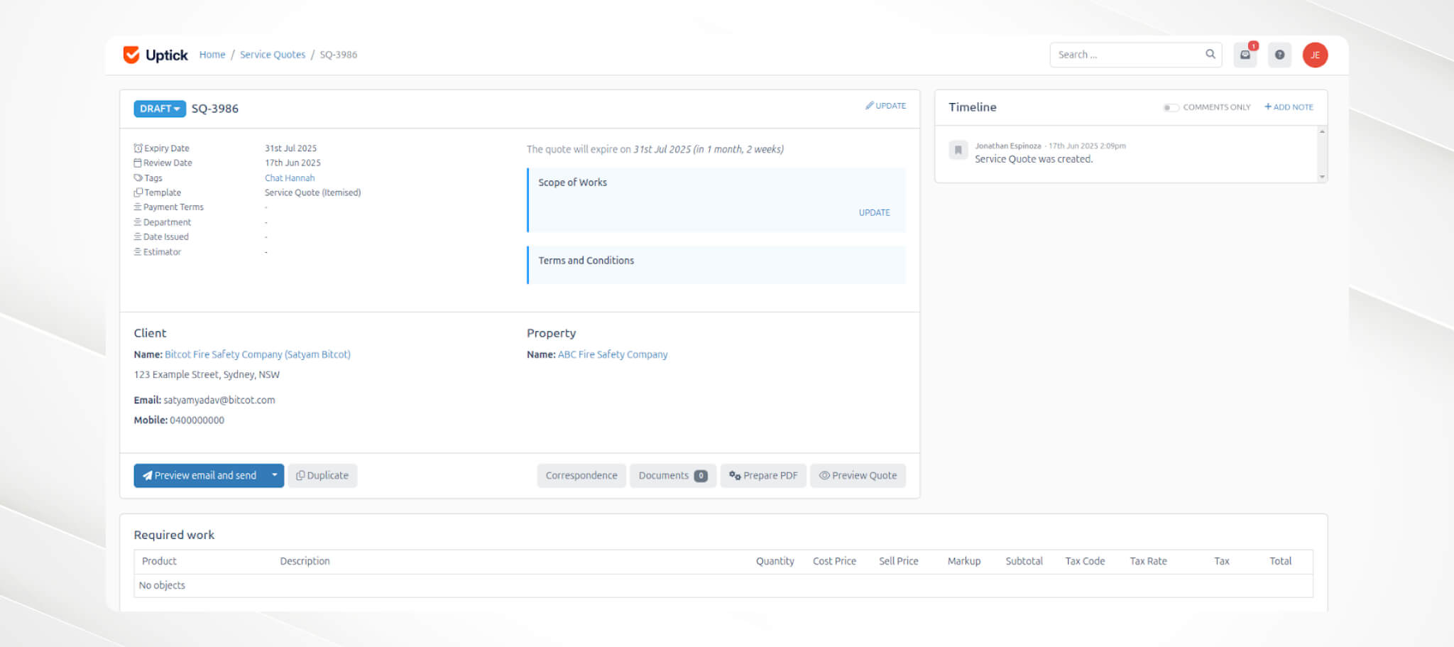 AI chatbot integration with uptick crm